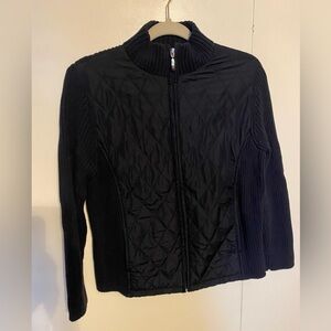 Croft & Barrow Quilted Knit Sweater Jacket, Navy Blue. Petite Large